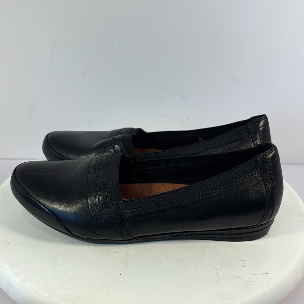 Rock port Cobb Hill Gigi Slip-On Sz 9 Black Leather Career Comfort Classic - Picture 3 of 8